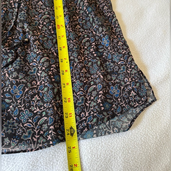 Veronica Beard Jaz Chiffon Floral Tie Split Neck Blouse Top, Size 4 - Picture 12 of 12